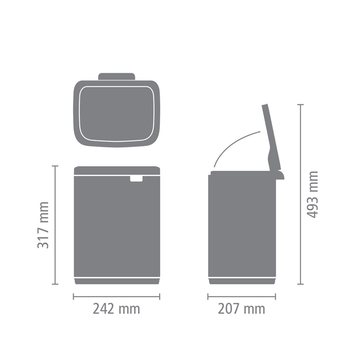 Brabantia Bo Afvalemmer 7 L - Brilliant Steel