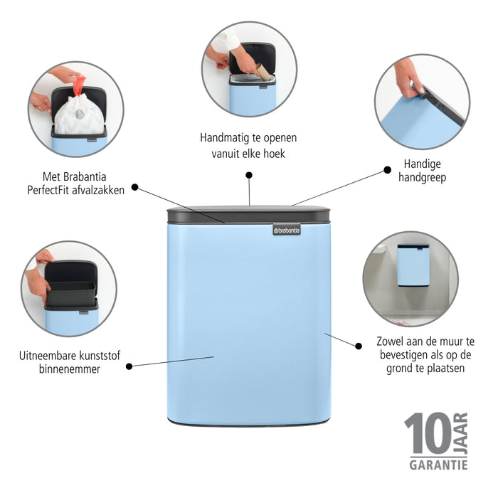Brabantia Bo Afvalemmer 7 L - Dreamy Blue