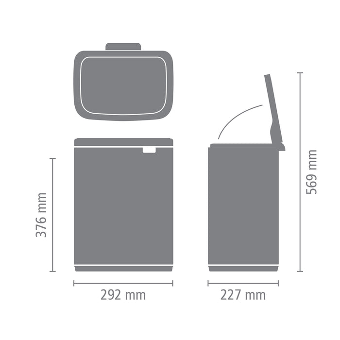 Brabantia Bo Afvalemmer 12 L - Platinum