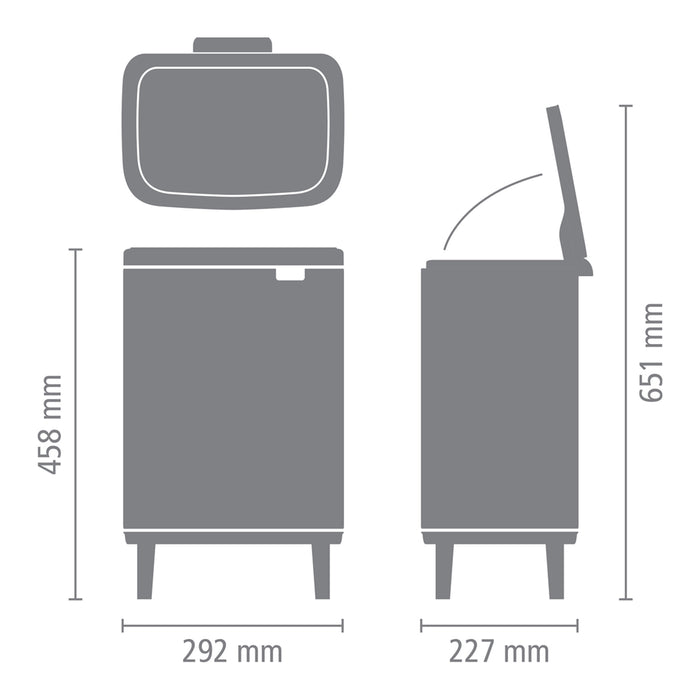 Brabantia Bo Hi Afvalemmer 12 L - White