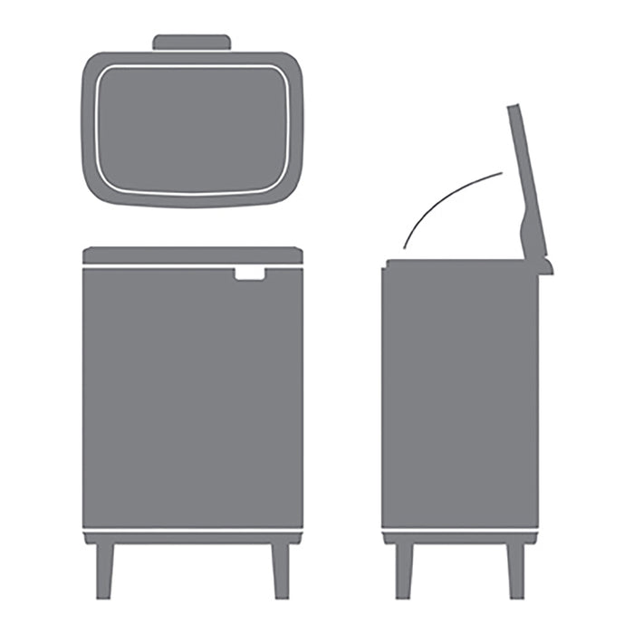 Brabantia Bo Hi Afvalemmer 12 L - Matt Steel FPP