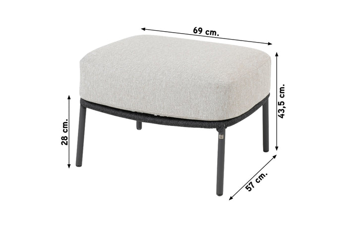4-Seasons Calpi footstool - Antraciet