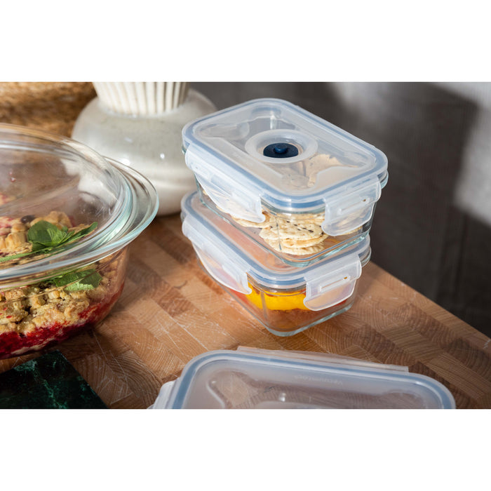 Sareva Vacuum Glazen Ovenschalen | Vershoudbakjes 8-Delig