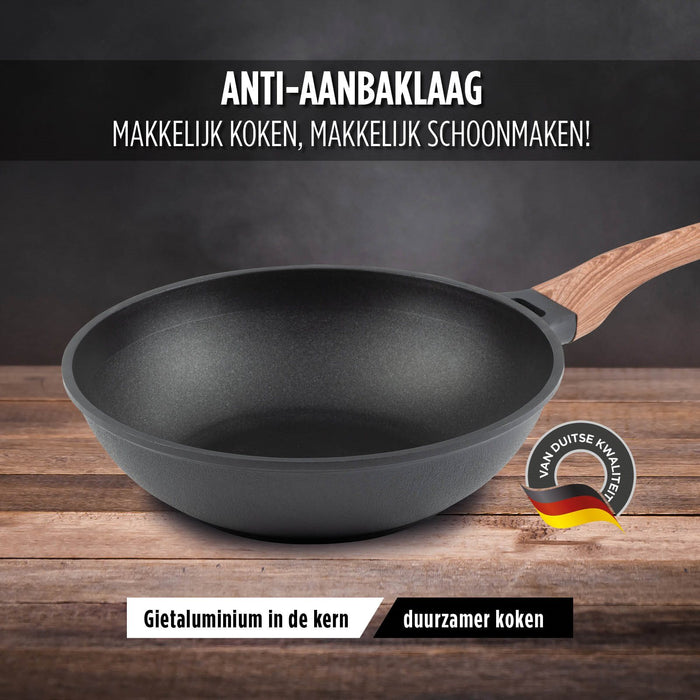 Rosmarino Black Line Wokpan - Wokpan inductie - 30 cm