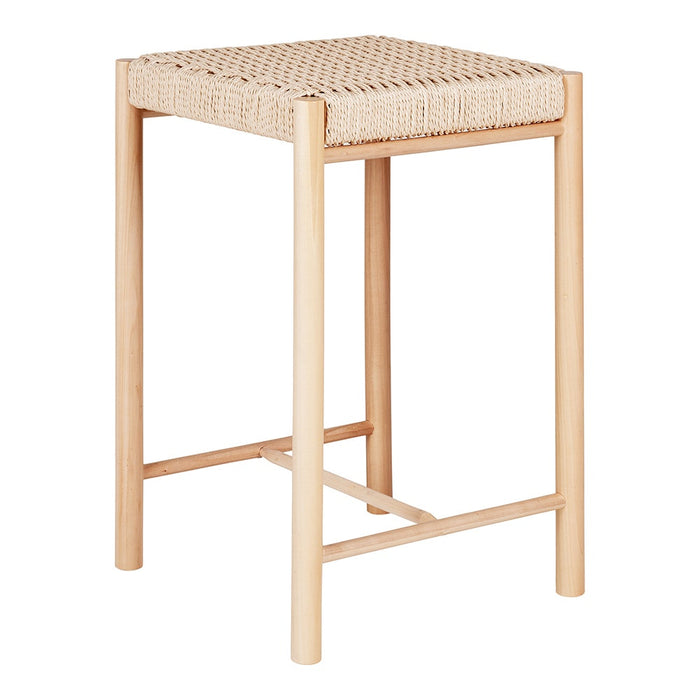 Artichok Loek houten barkruk met geweven zitting - 66,5 cm