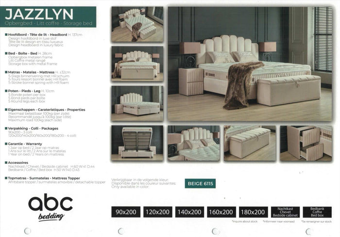 Lions Design Jazzlyn 160 x 200 cm Opbergbed Beige