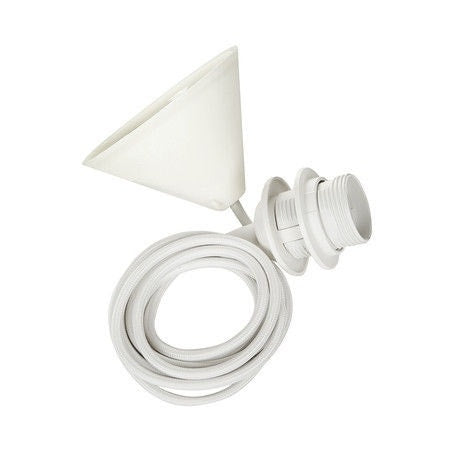 Bomerango Spin M houten hanglamp medium - met koordset wit - Ø 37 cm
