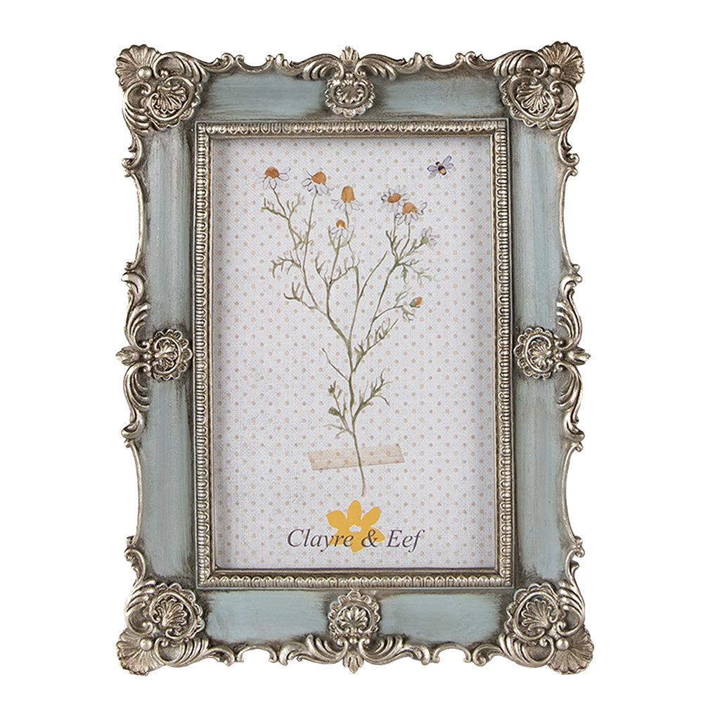 Clayre & Eef Fotolijst 10x15 cm Blauw Polyresin