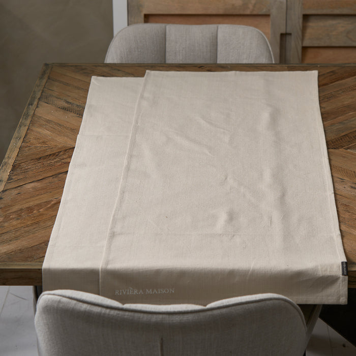 Riviera Maison Textiele Tafelloper 2 stuks - Whisper Flax - Beige