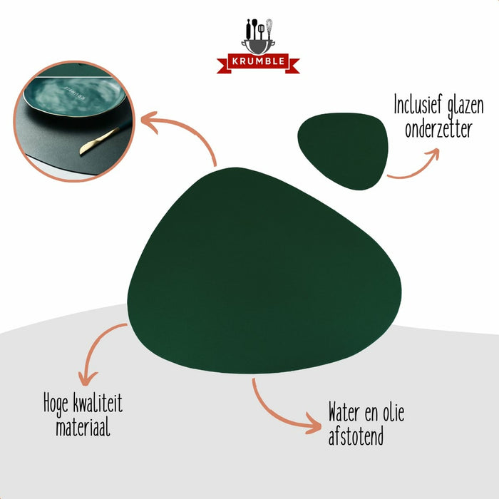 Krumble Placemat set design - 8 stuks - Groen