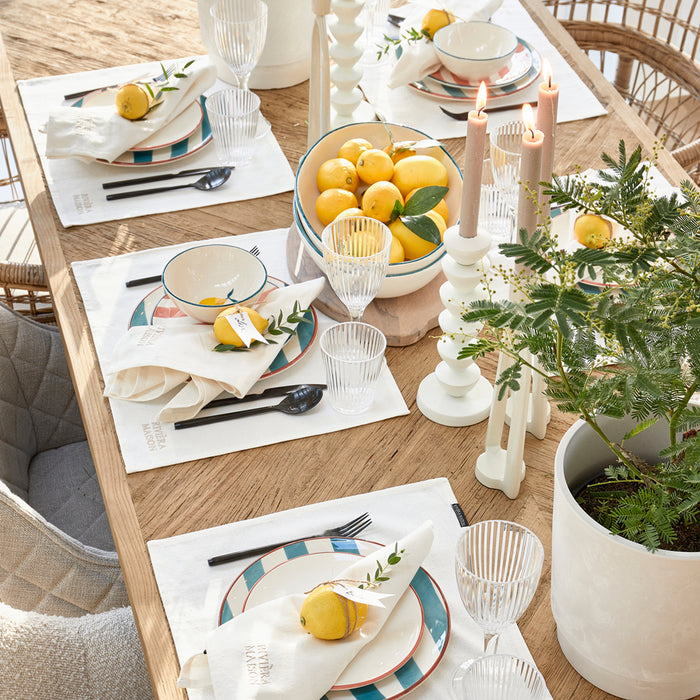 Riviera Maison Placeset Katoen Plain onderlegger - whisper white - Wit