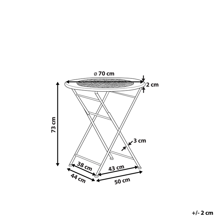 Beliani - BIVIO - Tuintafel - Groen - 70 x 70 cm - IJzer