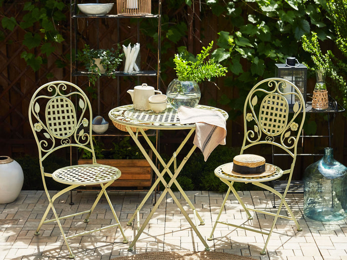 Beliani - BIVIO - Tuintafel - Groen - 70 x 70 cm - IJzer