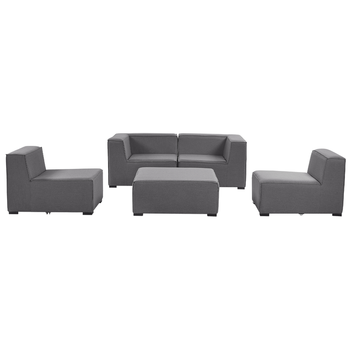 Beliani - AREZZO - Bankenset - Grijs - Polyester