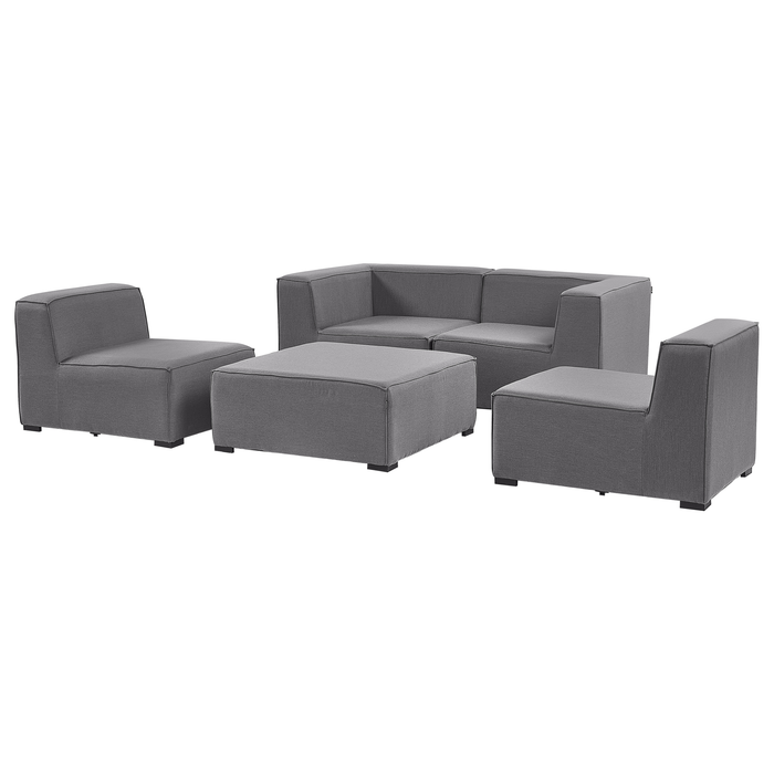 Beliani - AREZZO - Bankenset - Grijs - Polyester