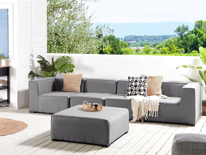 Beliani - AREZZO - Bankenset - Grijs - Polyester