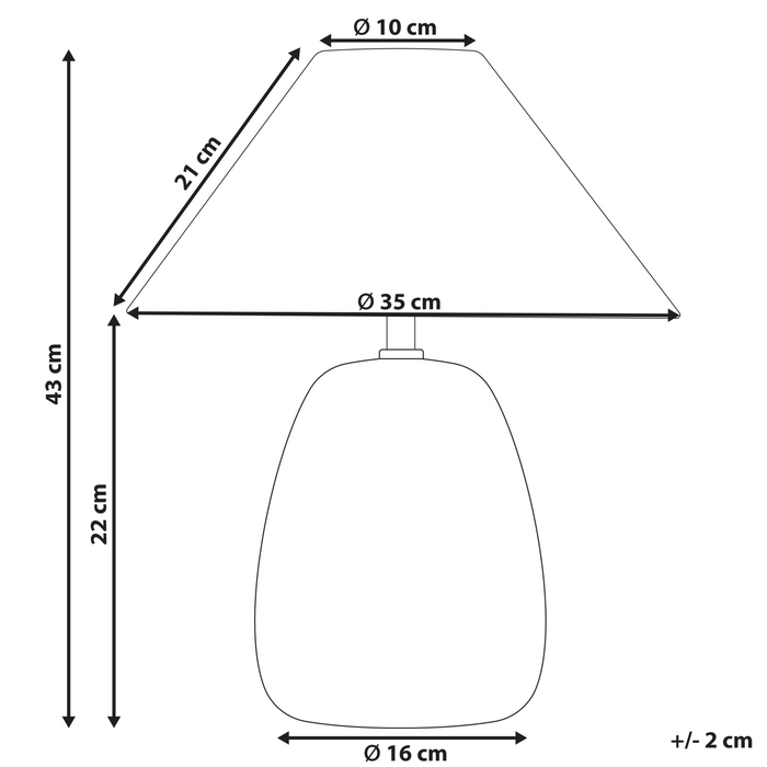 Beliani - LUCHETTI - Tafellamp - Lichtbeige - Keramiek