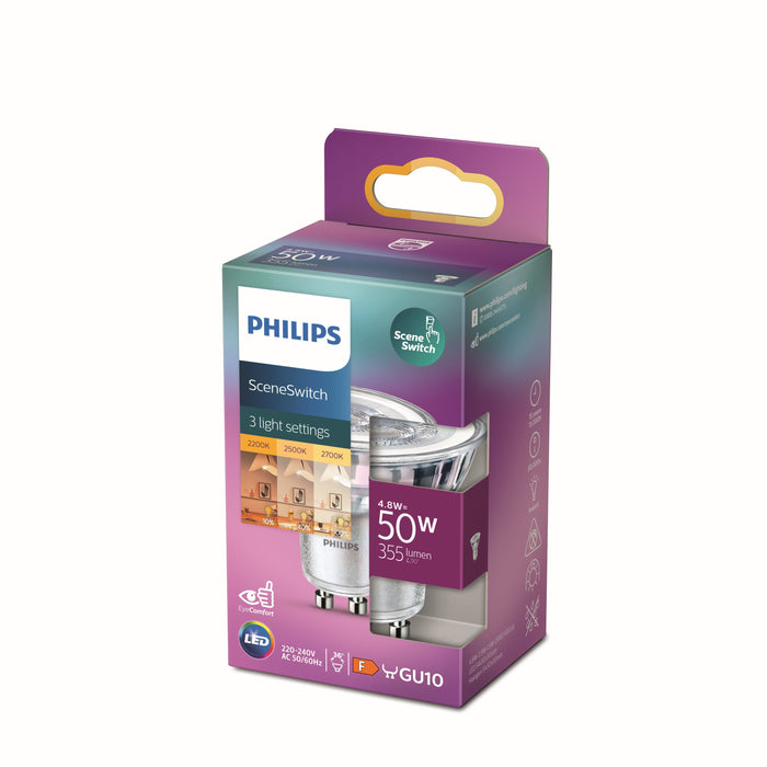Philips Pongee Opbouwspot - 4x Philips LED Scene Switch