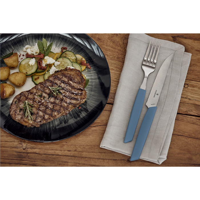 Victorinox Swiss Modern Steakmessen - 6-delig - RVS|Blauw - Kartel