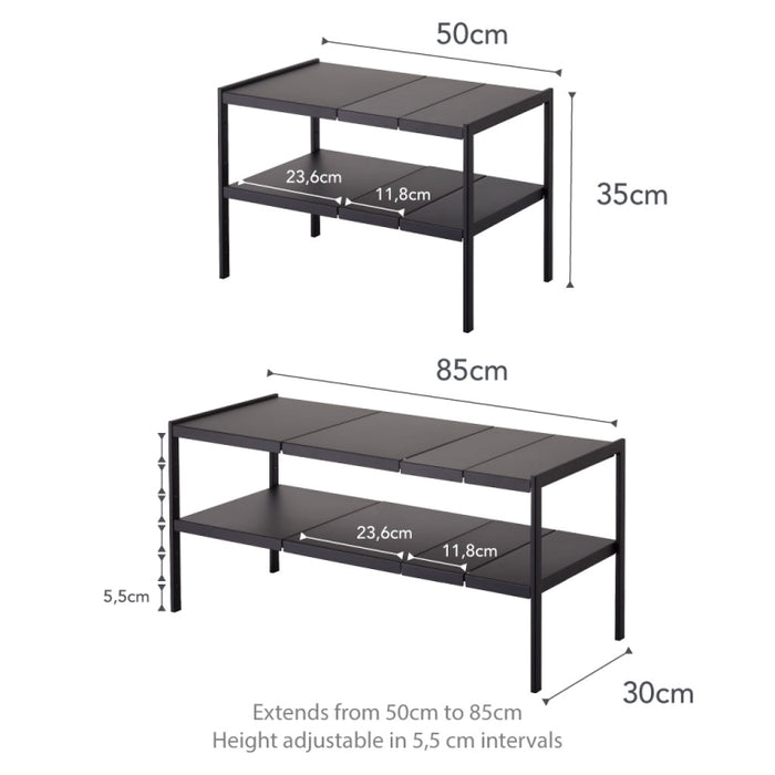 Yamazaki Keukenkast Organizer Uitschuifbaar - 2 niveau - Tower - Zwart