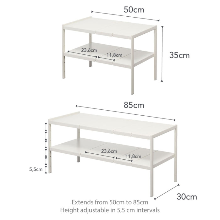 Yamazaki Keukenkast Organizer Uitschuifbaar - 2 niveaus - Tower - Wit