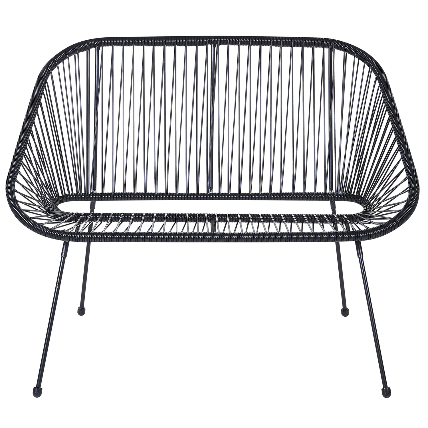 Beliani - ACAPULCO - Tweezitsbank - Zwart - PE rotan