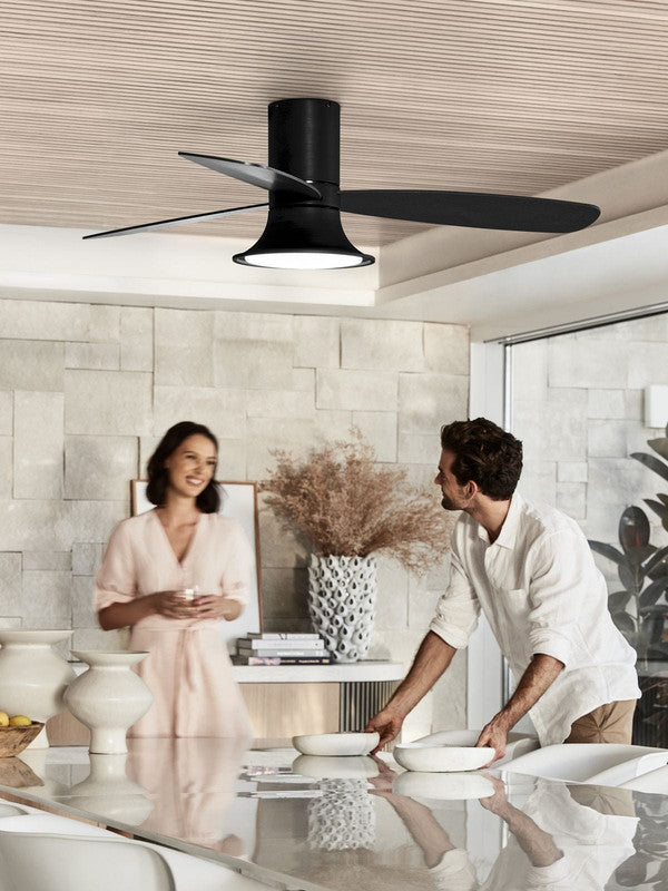 Lucci Air Plafondventilator Airfusion Flusso Zwart 18W Led Ø 132cm