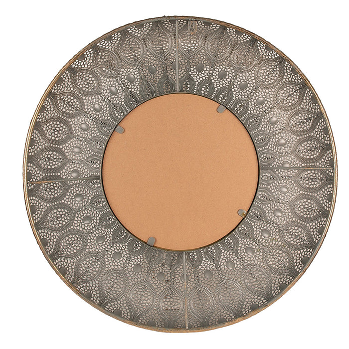Clayre & Eef Spiegel  Ø 60 cm Goudkleurig Metaal Rond Grote Spiegel
