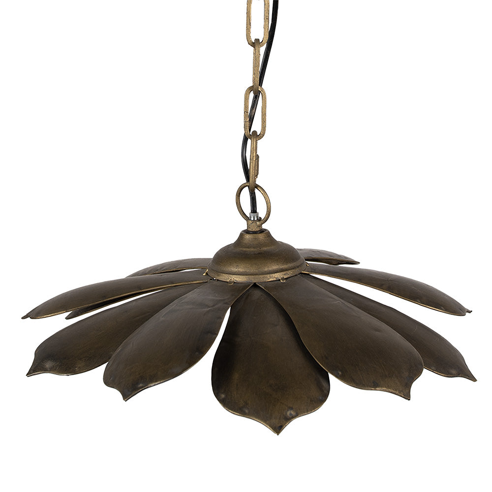 Clayre & Eef Hanglamp  41x41x16|124 cm Koperkleurig Ijzer Hanglamp