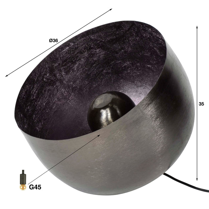 by fonQ  Babet Tafellamp Ø 36 cm - Zwart Nikkel