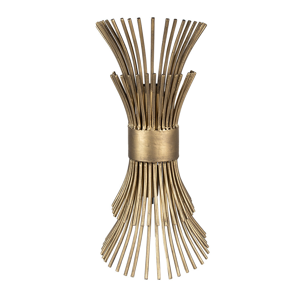 Clayre & Eef Wandlamp  22x22x46 cm Goudkleurig Ijzer Muurlamp