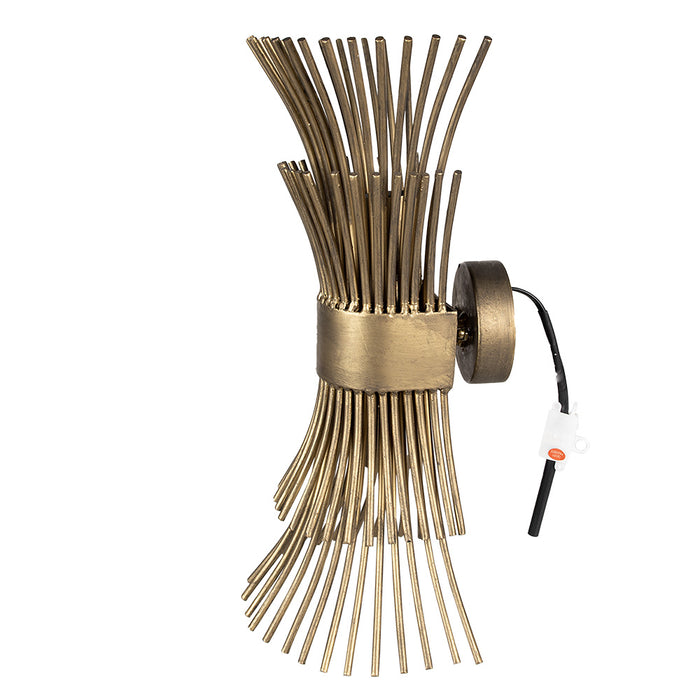 Clayre & Eef Wandlamp  22x22x46 cm Goudkleurig Ijzer Muurlamp