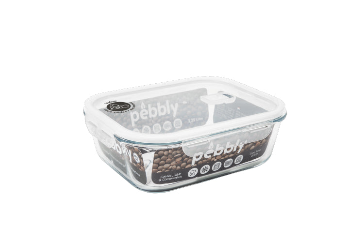 Vershoudbox, Rechthoekig, Glas, 2.25 L - Pebbly