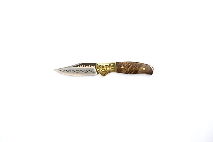 Homey's Schiffmacher 4-Delige Steakmessenset - 8cm - Wortelnotenhout