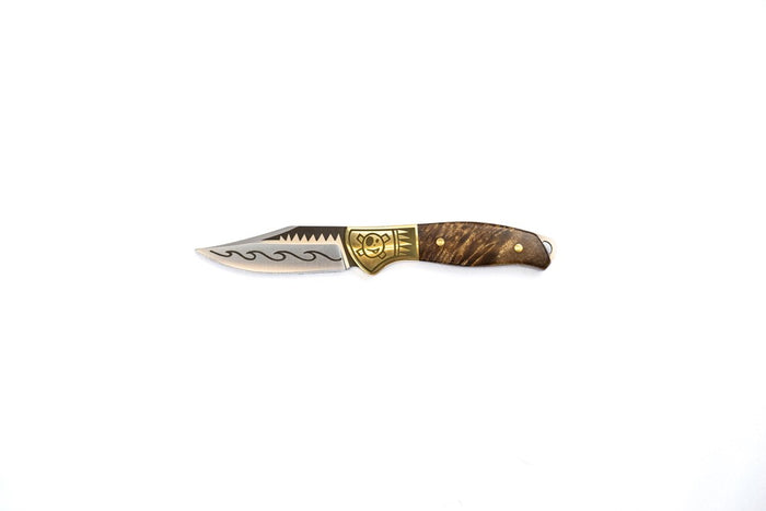 Homey's Schiffmacher 4-Delige Steakmessenset - 8cm - Wortelnotenhout