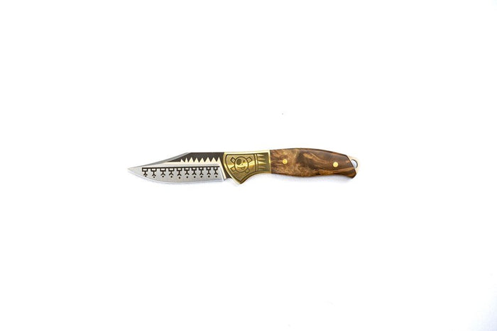 Homey's Schiffmacher 4-Delige Steakmessenset - 8cm - Wortelnotenhout