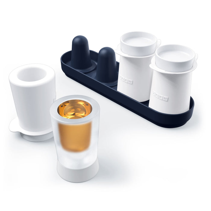 IJsblokjes Vorm, Shotglas, Set voor 4 Glazen, Polypropyleen|Siliconen,