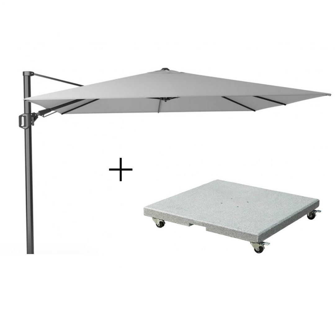 Platinum Challenger T² zweefparasol 300x300 cm Light Grey + Premium