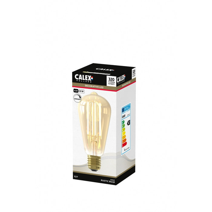 Calex Lichtbron E27  Goud - Glas - 6x14x6cm (BxHxD)