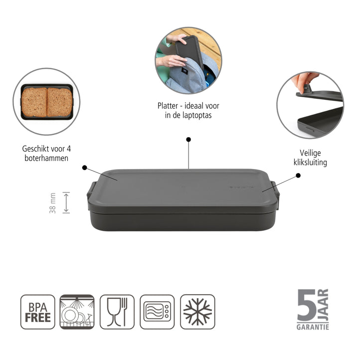 Brabantia Make & Take Lunchbox Small - Kunststof - Dark Grey