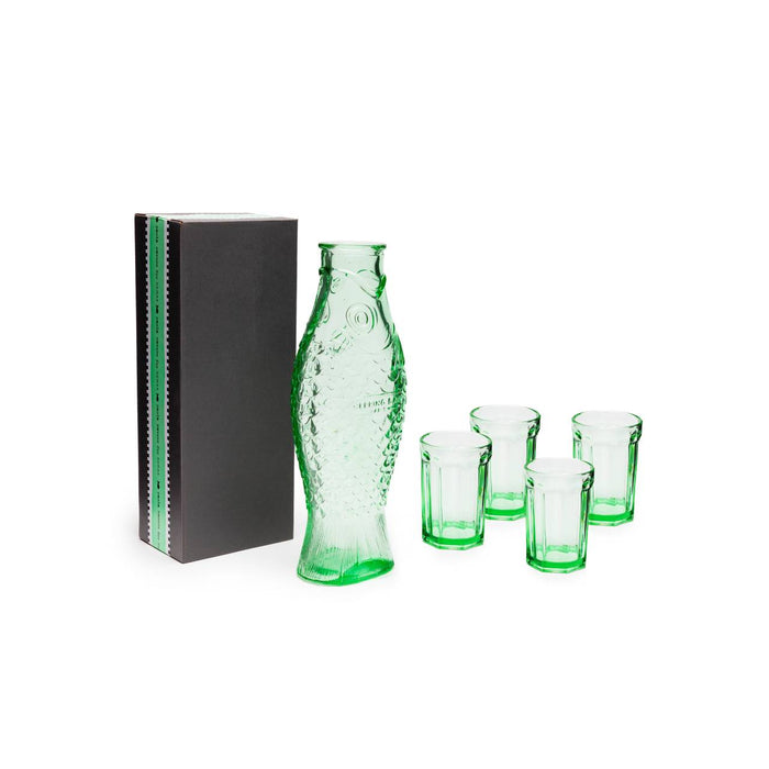 SERAX - Paola Navone - Fish & Fish Karaf incl. 4 Glazen - Groen