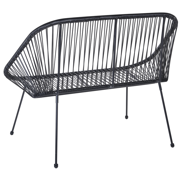 Beliani - ACAPULCO - Tweezitsbank - Zwart - PE rotan