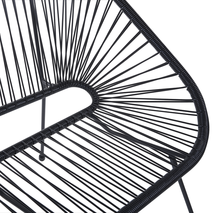 Beliani - ACAPULCO - Tweezitsbank - Zwart - PE rotan