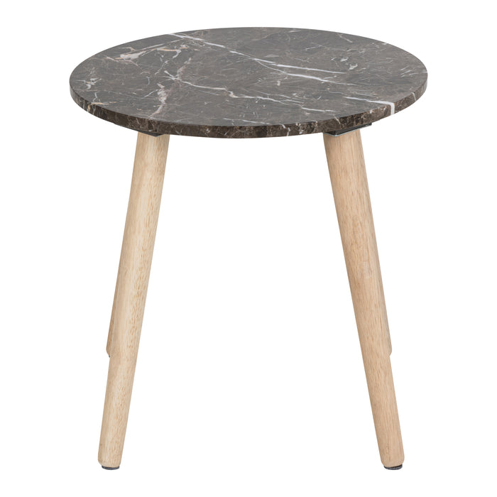 by fonQ Marb Bijzettafel Ø 40 cm - Bruin