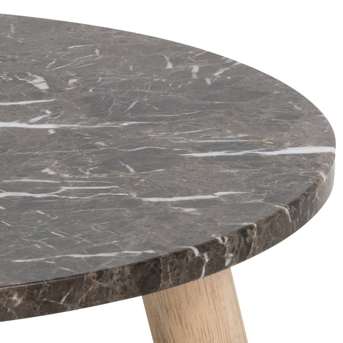 by fonQ Marb Bijzettafel Ø 40 cm - Bruin