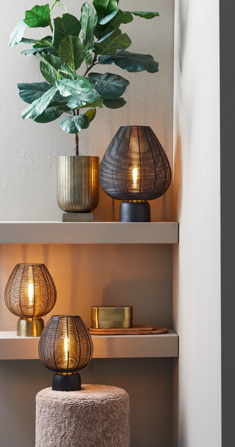 Light & Living - Tafellamp SUNEKO  - 25x25x34cm - Brons