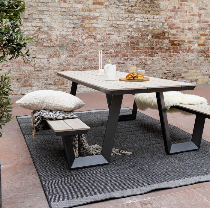 Eva Interior Buitenkleed Border Zwart  240x340cm