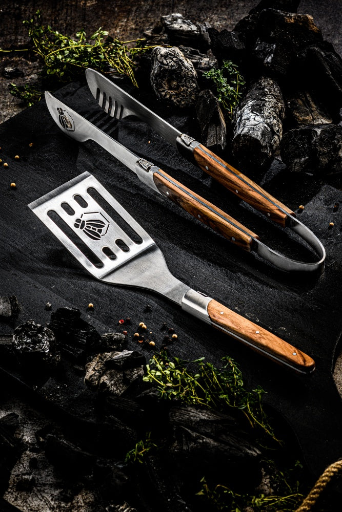 Laguiole Style de Vie Luxury Line BBQ Set - Olijfhout - 2-delige set