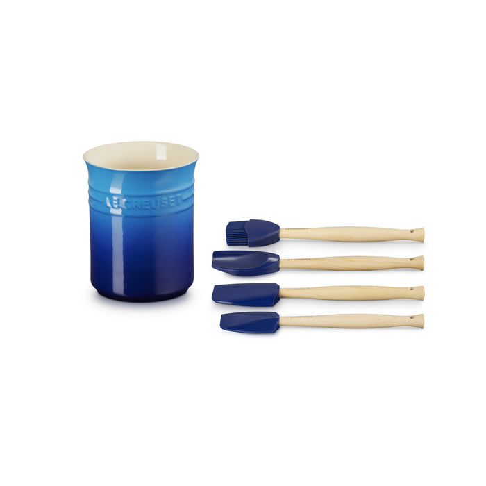 Le Creuset Pot met 4 Spatels - Azure