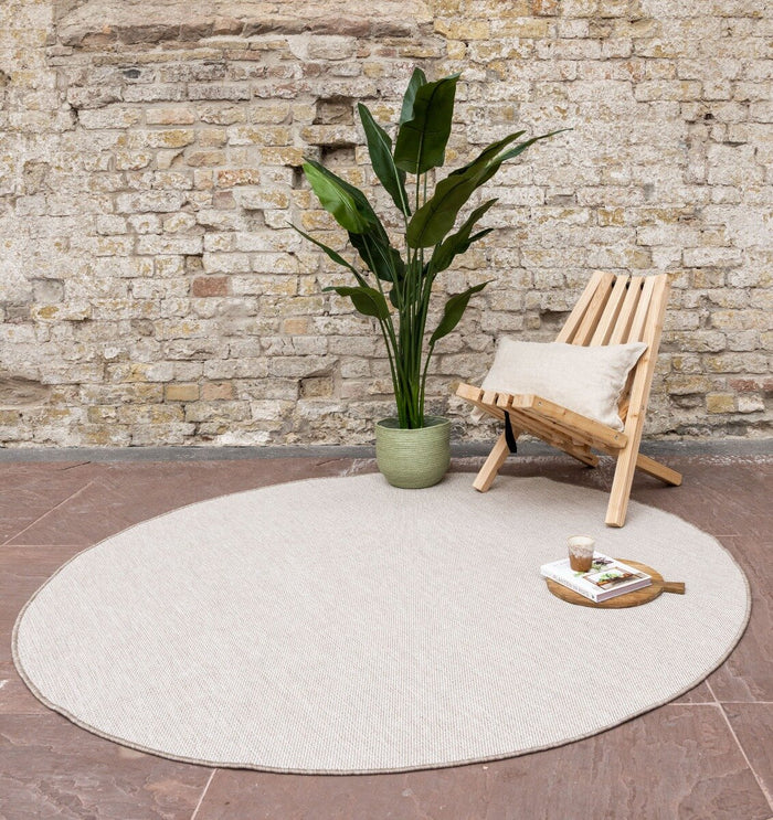 EVA Interior - Buitenkleed Mono - Naturel|wit - Rond 240 Ø - (XL)